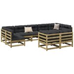 vidaXL Salon de jardin 9 Pièces avec coussins bois de pin imprégné