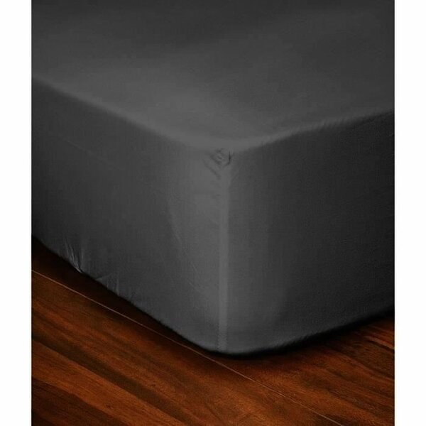 Drap Housse 100  coton 90 x 190 x 30 cm gris foncé
