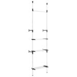 vidaXL Système de garde-robe télescopique barres et étagère Aluminium