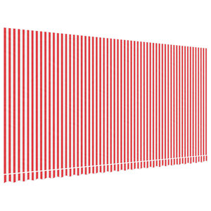 vidaXL Tissu de remplacement pour auvent rayures rouges et blanches
