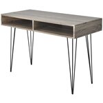 vidaXL Bureau avec 2 compartiments Gris