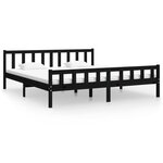 vidaXL Cadre de lit Noir Bois massif 160x200 cm