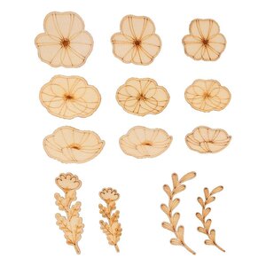 Set 21 Silhouettes Coquelicots Bois