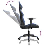 vidaXL Chaise de jeu de massage Noir et bleu Similicuir