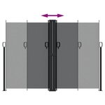 vidaXL Auvent latéral rétractable noir 180x1200 cm