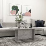 vidaXL Table basse gris béton 103 5x60x40 cm bois d'ingénierie