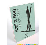 Bloc croquis collé GraF it A5 90g 80F blanc CLAIREFONTAINE