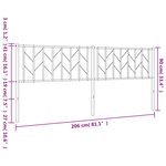 vidaXL Tête de lit métal noir 200 cm