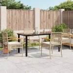 vidaXL Ensemble à manger de jardin avec coussins 5Pièces Beige poly rotin