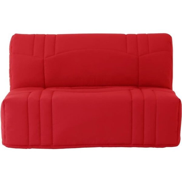 Banquette BZ - Tissu 100  Coton rouge - Couchage 140 x 190 cm - Classique - Moelleux