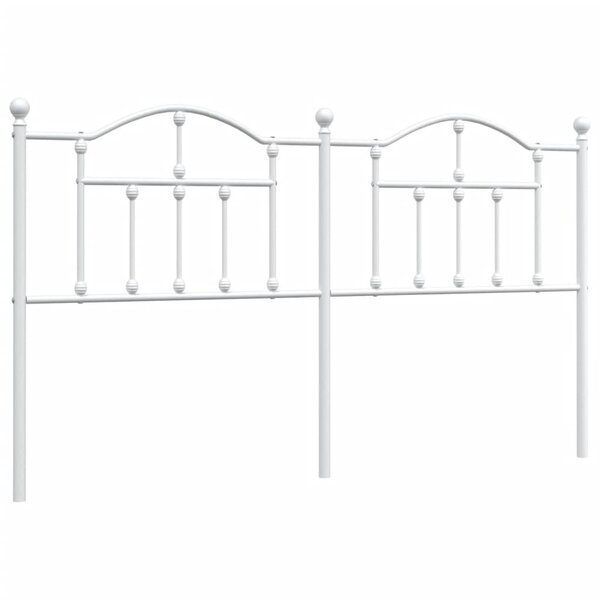 vidaXL Tête de lit métal blanc 180 cm