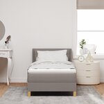 Lit avec sommier vidaXL avec matelas taupe 80x200 cm tissu