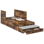 vidaXL Cadre de lit avec rangement Chêne fumé 90x190 cm