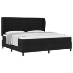 Lit box spring vidaXL avec matelas noir 200x200 cm en tissu