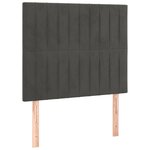 vidaXL Tête de lit à LED Gris foncé 90x5x118/128 cm Velours