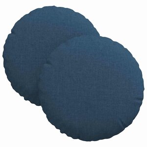 vidaXL Coussins de siège 2 Pièces Bleu Ø30 x 13 cm tissu