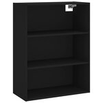 vidaXL Buffet noir 69 5x32 5x180 cm bois d'ingénierie