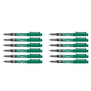 Stylo feutre v sign pen pointe moyenne 0 6 mm vert x 12 pilot