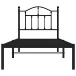 vidaXL Cadre de lit métal avec tête de lit noir 90x190 cm