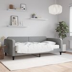 vidaXL Lit de jour avec matelas gris clair 100x200 cm tissu