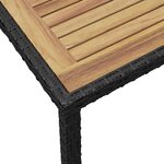 vidaXL Table de jardin Noir et marron 123x60x74cm Bois d'acacia solide