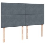 vidaXL Sommier à lattes de lit et matelas Gris foncé 200x200cm Velours