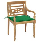 vidaXL Chaises Batavia avec coussins 6 Pièces Bois de teck solide