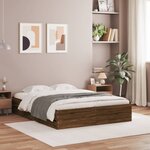 vidaXL Cadre de lit et tiroirs chêne marron 140x190 cm bois ingénierie
