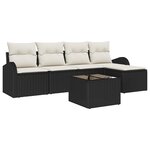 vidaXL Ensemble de canapé de jardin 5 pièces avec coussins en rotin synthétique brun