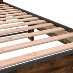 vidaXL Cadre de lit chêne fumé 150x200 cm bois d'ingénierie et métal