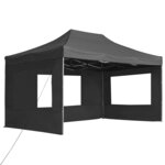 vidaXL Tente de réception pliable à parois Aluminium 4 5x3m Anthracite