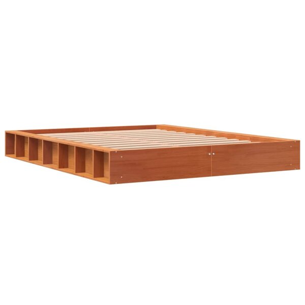 vidaXL Cadre de lit sans matelas cire marron 140x200cm bois pin massif