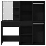 vidaXL Table de Maquillage LED avec 2 Armoires Chêne Noir Bois d'Ingénierie