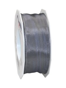 Ruban de soie acetat laitonné lyon 25-m-rouleau 40 mm ardoise