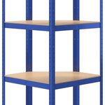 vidaXL Étagère d'angle à 5 niveaux Bleu Acier et bois d'ingénierie