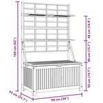 vidaXL Boîte de rangement avec treillis Gris 99x55x160cm Acacia solide