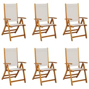 vidaXL Chaises pliables de jardin lot de 6 bois d'acacia et textilène