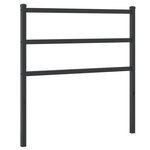 vidaXL Tête de lit métal noir 90 cm