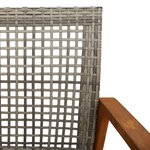 vidaXL Banc de jardin gris 112 cm résine tressée et bois d'acacia