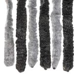 vidaXL Rideau anti-mouches gris et noir 56x185 cm chenille