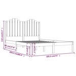 vidaXL Cadre de lit bois de pin massif 180x200 cm super king