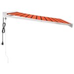 vidaXL Auvent rétractable orange et marron 3 5x2 5m tissu et aluminium