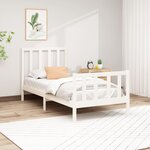 vidaXL Cadre de lit Blanc Bois de pin massif 90x200 cm