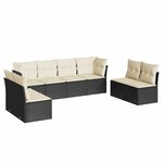 vidaXL Salon de jardin 8 Pièces avec coussins noir résine tressée