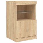 vidaXL Buffet avec lumières LED chêne sonoma 123x37x67 cm