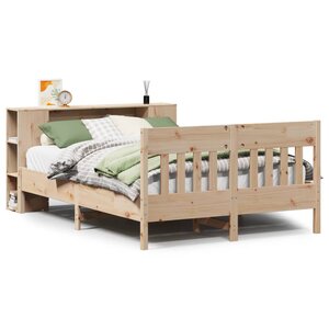 vidaXL Lit bibliothèque sans matelas 140x200 cm bois massif de pin