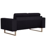 vidaXL Ensemble de canapé 2 Pièces tissu noir