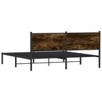vidaXL Cadre de lit en métal sans matelas chêne fumé 180x200 cm