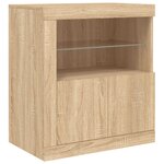 vidaXL Buffet avec lumières LED chêne sonoma 202x37x67 cm