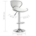 vidaXL Tabouret de bar Blanc Similicuir